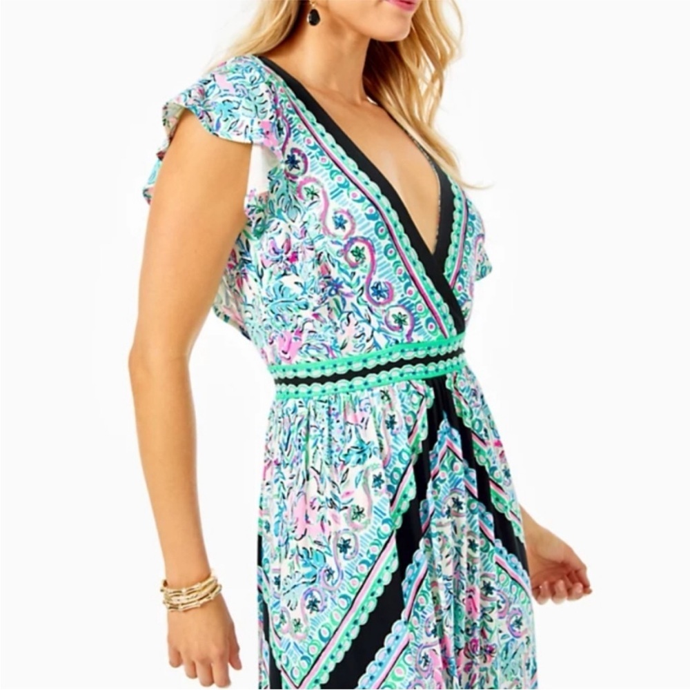 Lilly Pulitzer Roselle Maxi Dress Let's Get Wild print Size 0 - Picture 3 of 12